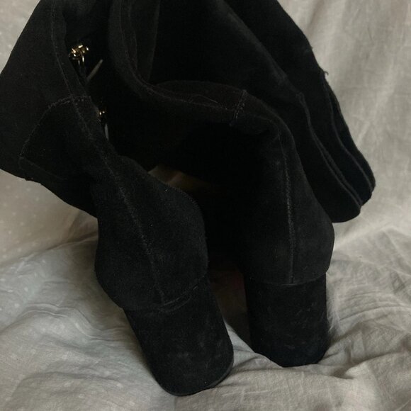 J.Crew Sadie over the knee tall suede boots Black sz 6 - Picture 6 of 10
